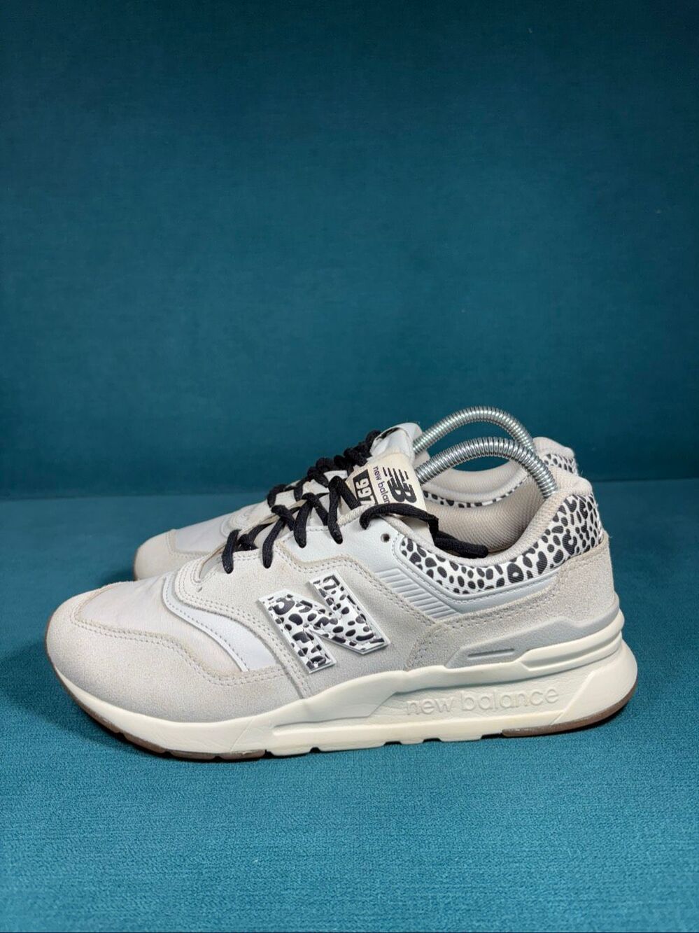 New Balance 997H Leopard Print Womens Size 9.5 White Grey Shoes CW997HWD
